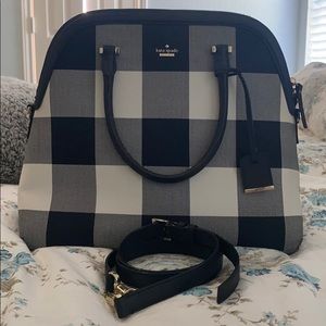 Kate Spade Mega Margot in navy plaid